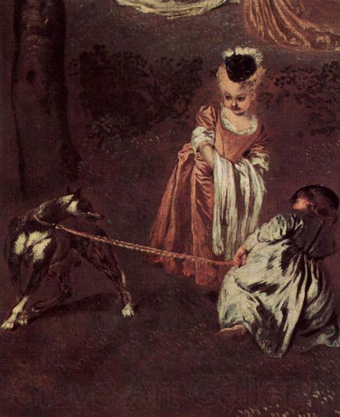 Jean antoine Watteau Vergnegen im Freien (Amusements champetres), Detail France oil painting art